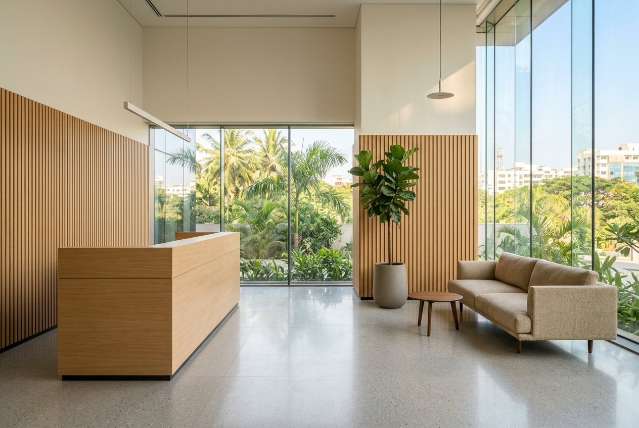 A quiet office reception in Bengaluru